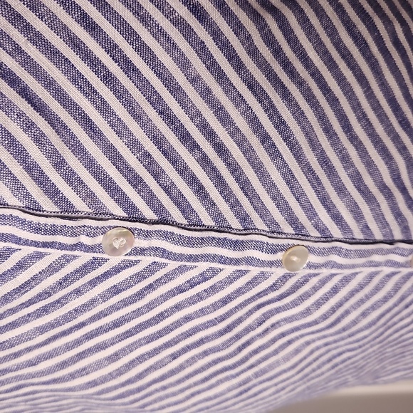 Isaac Mizrahi Three-Quarter Sleeve Striped Linen Dress - Picture 9 of 10